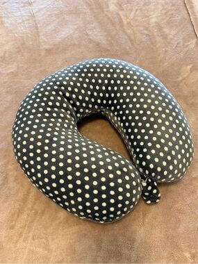 Black Polka Dot Travel Neck Pillow - Cozy Support